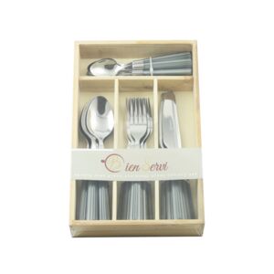 Bien Servi 24-Piece Stainless Steel Cutlery Set Grey Bien Servi 24-Piece Stainless Steel Cutlery Set Grey